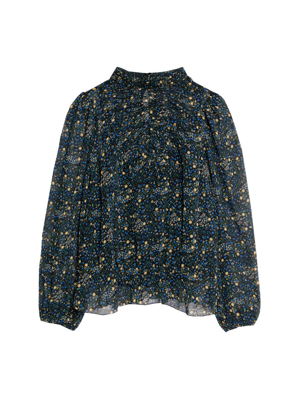 Marks & Spencer Cvetlična bluza z dolgimi rokavi Marks & Spencer črna