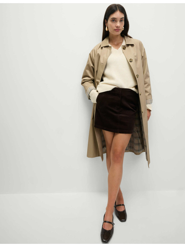 Marks & Spencer Mini krilo A-kroja z visokim deležem bombaža Marks & Spencer rjava