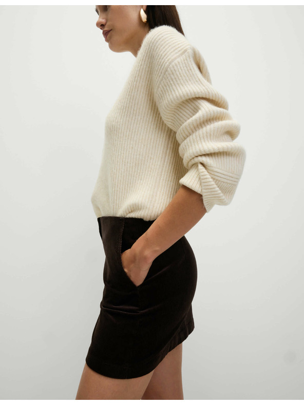 Marks & Spencer Mini krilo A-kroja z visokim deležem bombaža Marks & Spencer rjava