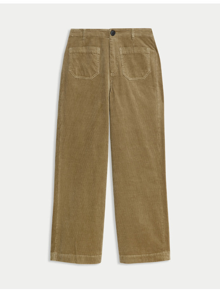 Marks & Spencer Žametne hlače s širokimi hlačnicami Marks & Spencer rjava