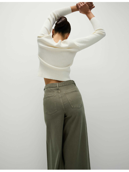 Marks & Spencer Palazzo hlače z visokim deležem bombaža Marks & Spencer rjava