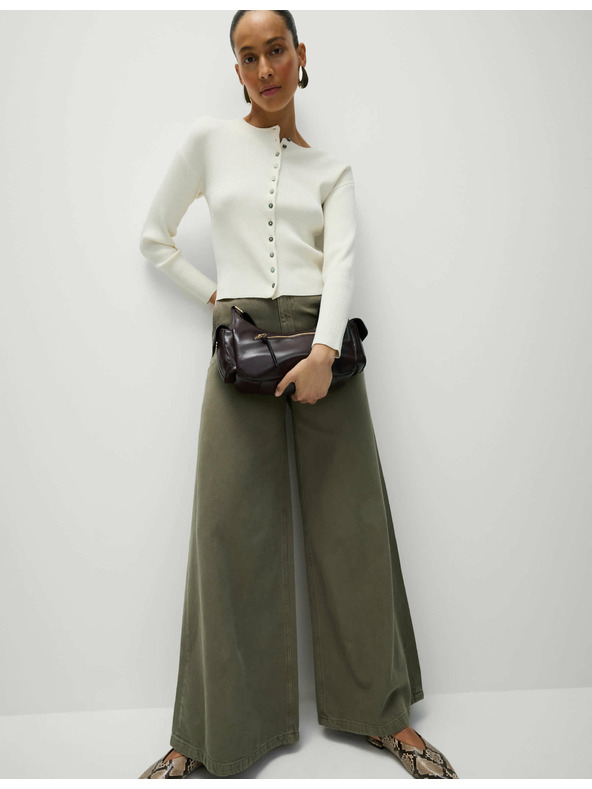 Marks & Spencer Palazzo hlače z visokim deležem bombaža Marks & Spencer rjava