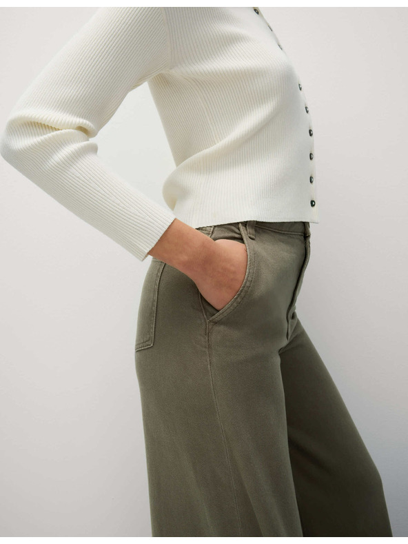 Marks & Spencer Palazzo hlače z visokim deležem bombaža Marks & Spencer rjava