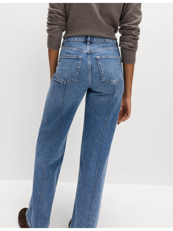 Marks & Spencer Džins z visokim pasom in širokimi hlačnicami Marks & Spencer mornarsko modra