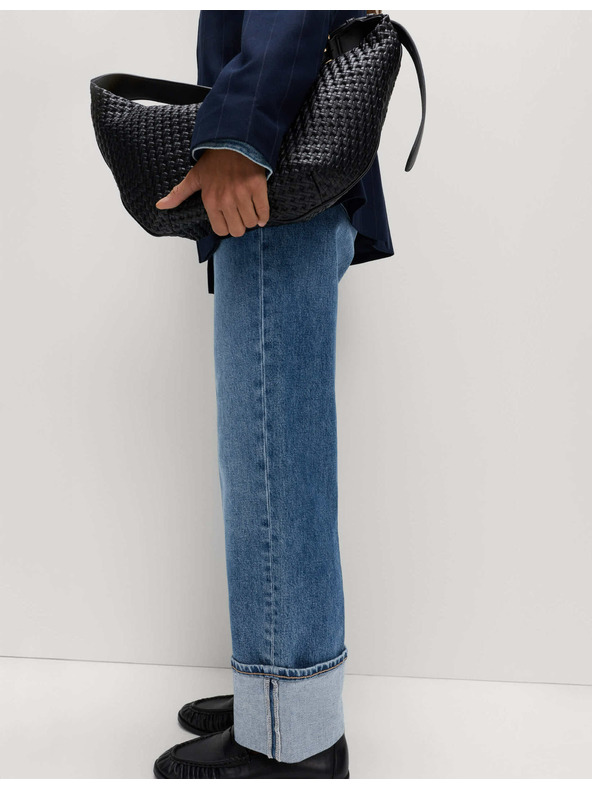 Marks & Spencer Džins s širokimi zavihki hlačnic in srednjevisokim pasom Marks & Spencer mornarsko modra