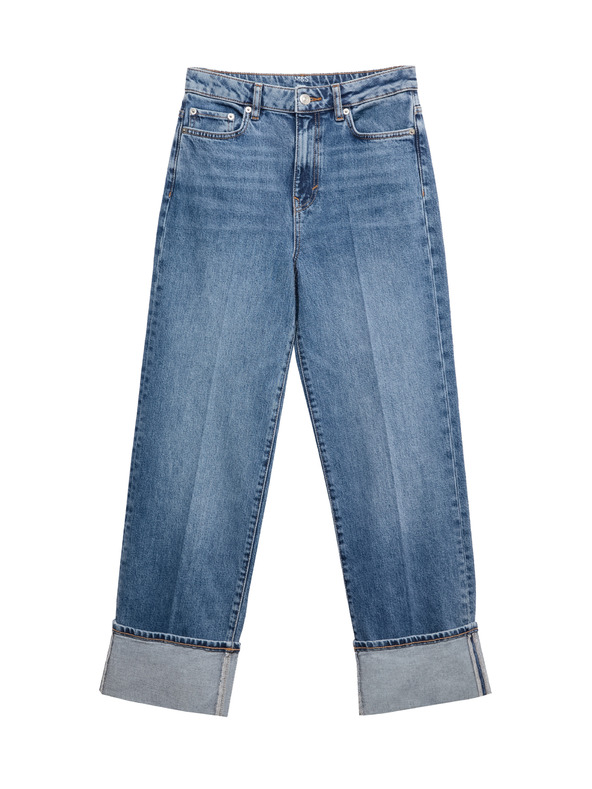 Marks & Spencer Džins s širokimi zavihki hlačnic in srednjevisokim pasom Marks & Spencer mornarsko modra