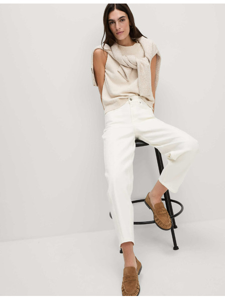 Marks & Spencer Džins z ozkim krojem hlačnic do gležnjev in visokim pasom Marks & Spencer smetana