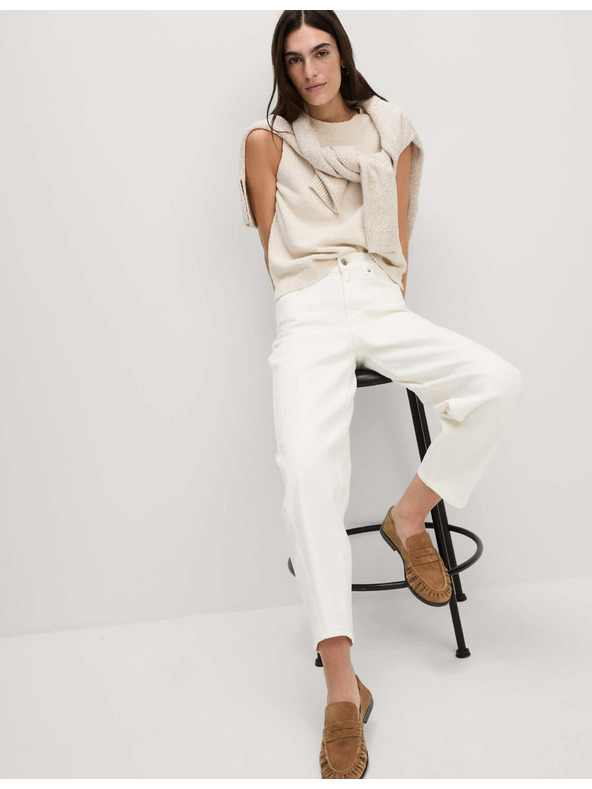 Marks & Spencer Džins z ozkim krojem hlačnic do gležnjev in visokim pasom Marks & Spencer smetana