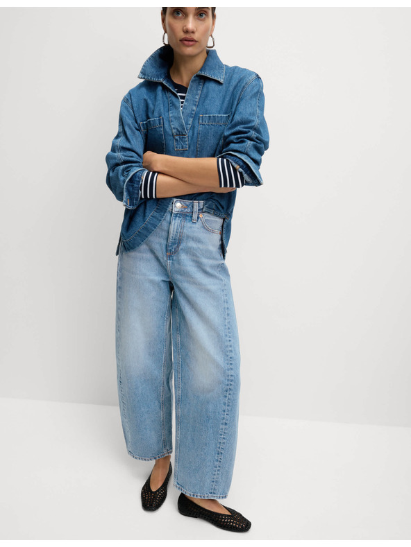 Marks & Spencer Ravni džins s srednjevisokim sedežem Marks & Spencer mornarsko modra