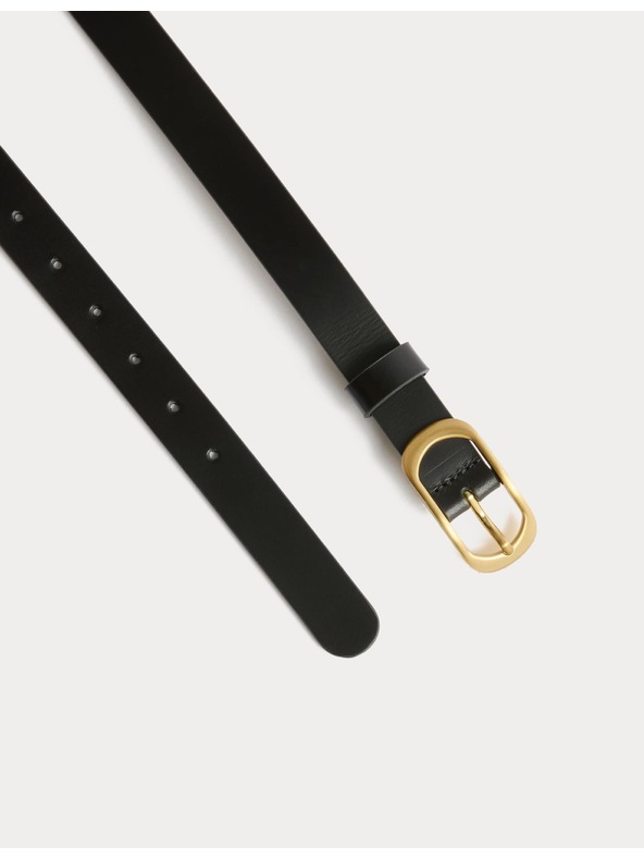 Marks & Spencer Usnjeni pas za kavbojke Marks & Spencer črna