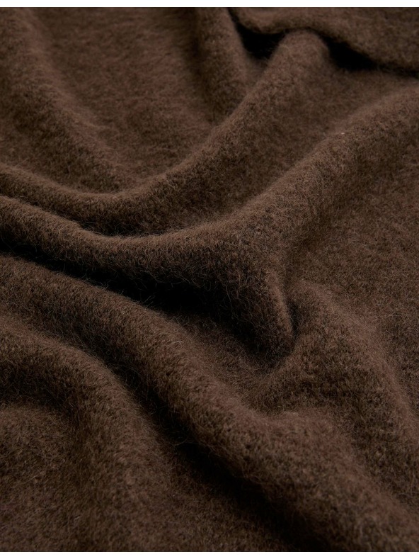 Marks & Spencer Pletena trikotna šal z teksturo in volno Marks & Spencer rjava