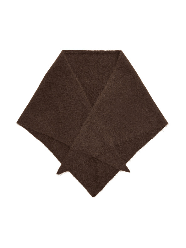 Marks & Spencer Pletena trikotna šal z teksturo in volno Marks & Spencer rjava