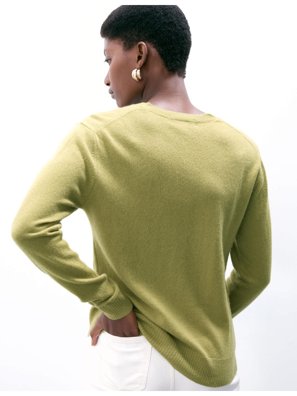 Marks & Spencer Pulover iz čistega kašmirja, s teksturo in okroglim izrezom Marks & Spencer zelena