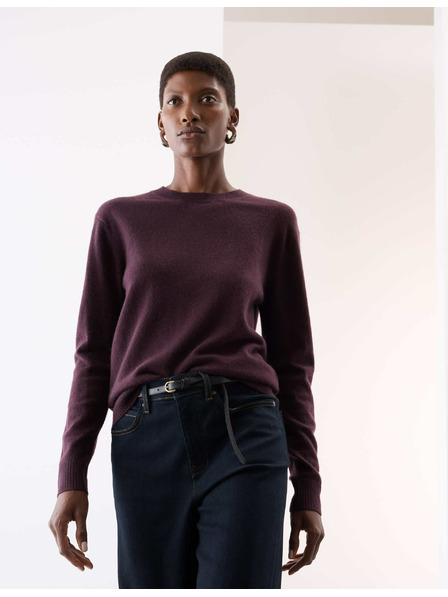 Marks & Spencer Pulover iz čistega kašmirja, s teksturo in okroglim izrezom Marks & Spencer vijolična