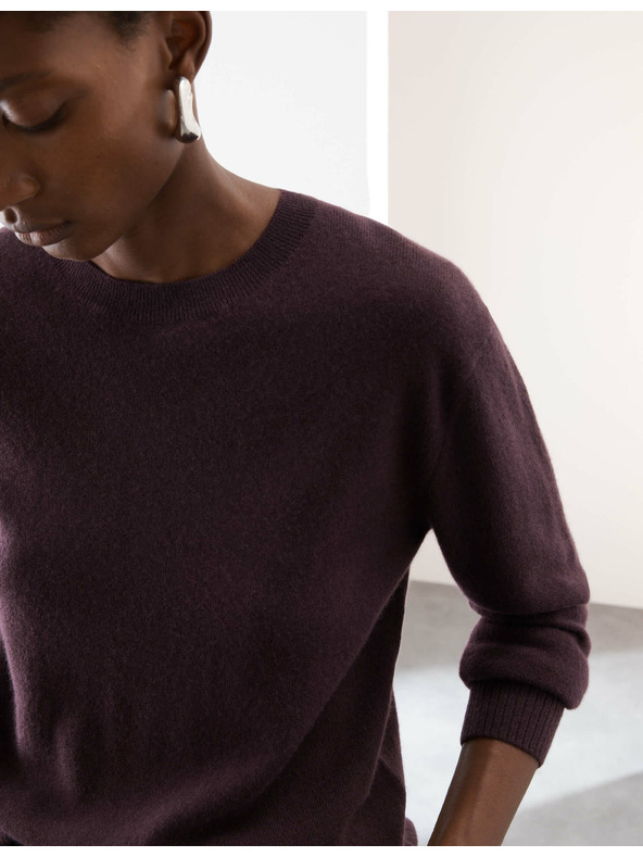 Marks & Spencer Pulover iz čistega kašmirja, s teksturo in okroglim izrezom Marks & Spencer vijolična