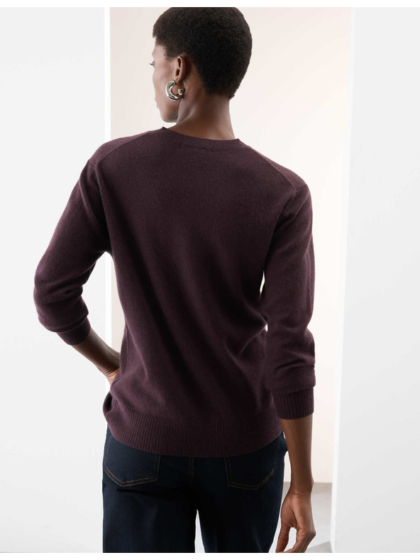 Marks & Spencer Pulover iz čistega kašmirja, s teksturo in okroglim izrezom Marks & Spencer vijolična
