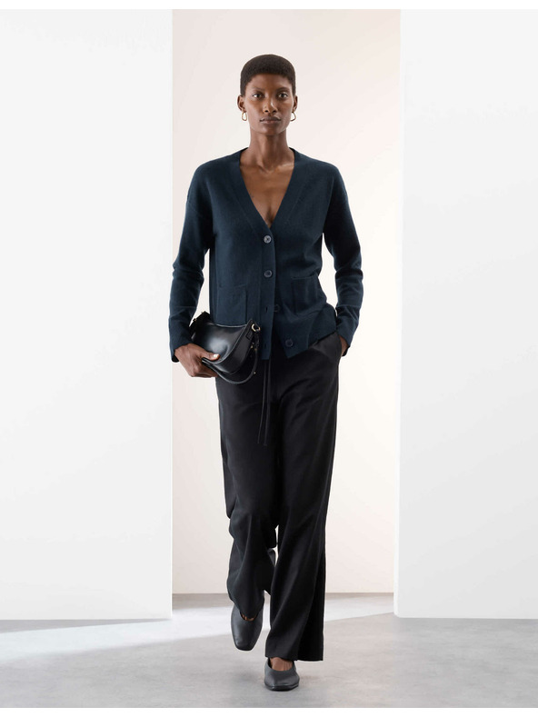 Marks & Spencer Kardigan iz čistega kašmirja z V-izrezom in gumbi spredaj Marks & Spencer mornarsko modra