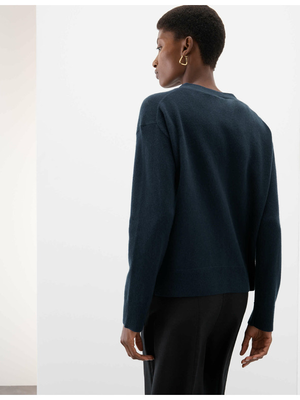 Marks & Spencer Kardigan iz čistega kašmirja z V-izrezom in gumbi spredaj Marks & Spencer mornarsko modra