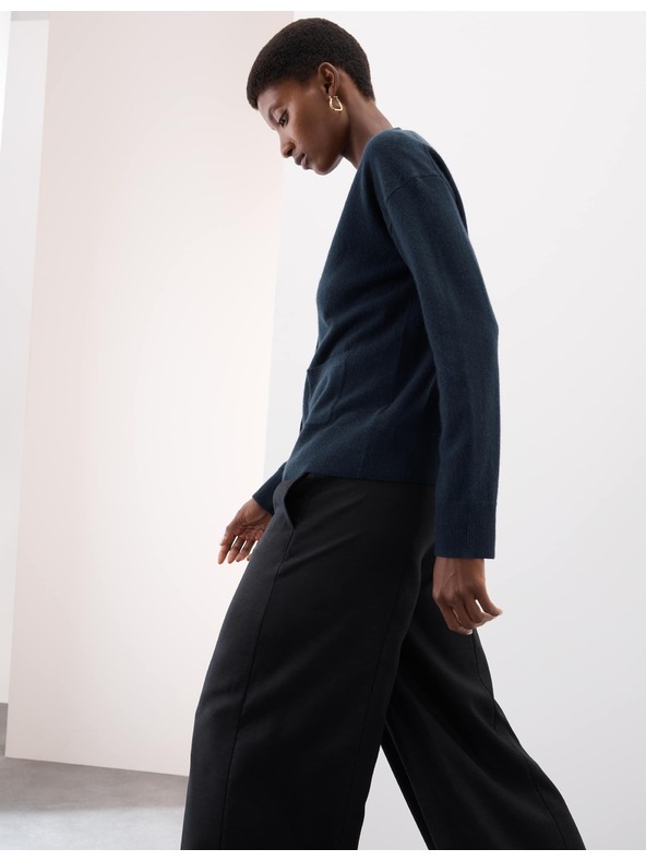 Marks & Spencer Kardigan iz čistega kašmirja z V-izrezom in gumbi spredaj Marks & Spencer mornarsko modra