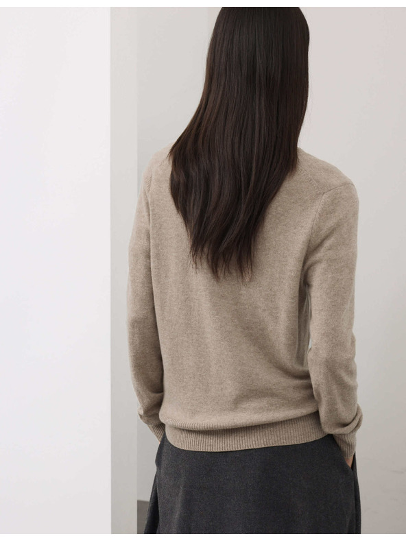 Marks & Spencer Ohlapni pulover iz 100% kašmirja z V-izrezom Marks & Spencer rjava