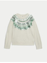 Marks & Spencer Ohlapni božični pulover z vzorcem Fair Isle in bleščicami Marks & Spencer zelena
