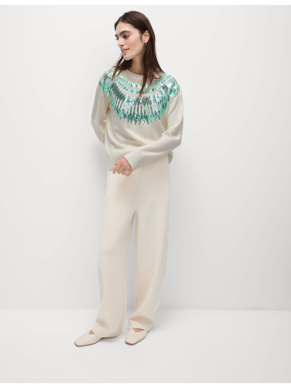 Marks & Spencer Ohlapni božični pulover z vzorcem Fair Isle in bleščicami Marks & Spencer zelena