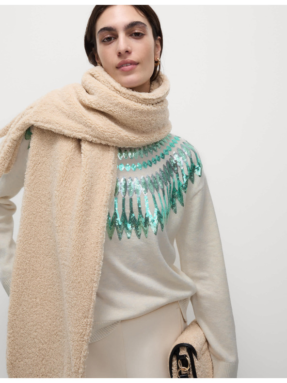 Marks & Spencer Ohlapni božični pulover z vzorcem Fair Isle in bleščicami Marks & Spencer zelena