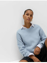 Marks & Spencer Prugasti pulover iz mehke preje z okroglim izrezom Marks & Spencer modra