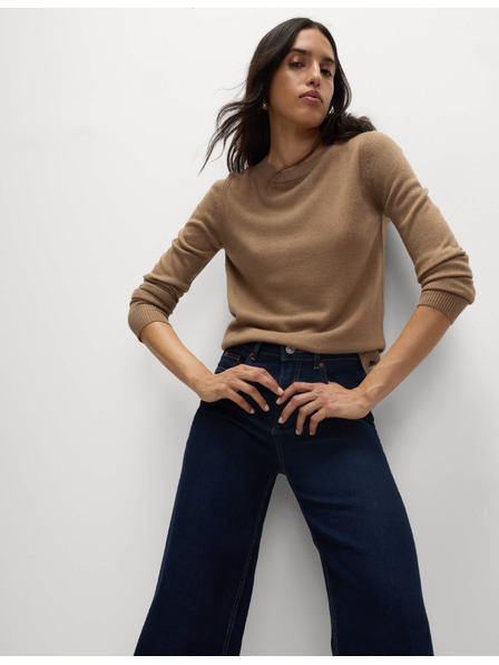 Marks & Spencer Izjemno mehak pulover z izrezom okoli vratu Marks & Spencer rjava