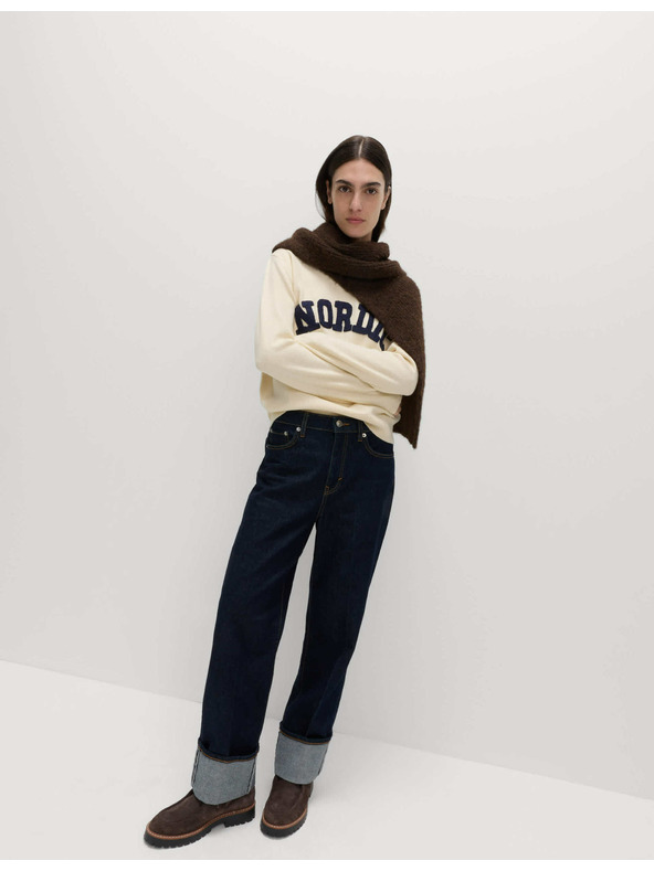 Marks & Spencer Pulover z stoječim ovratnikom z napisom Marks & Spencer smetanova