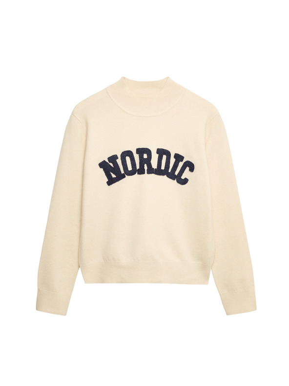 Marks & Spencer Pulover z stoječim ovratnikom z napisom Marks & Spencer smetanova