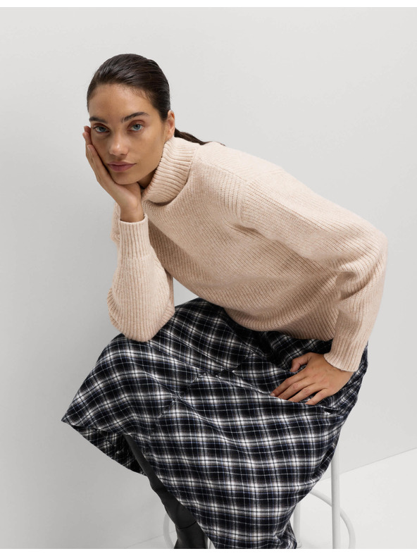 Marks & Spencer Rebrasti pulover iz prediva z oblačno teksturo Marks & Spencer bež