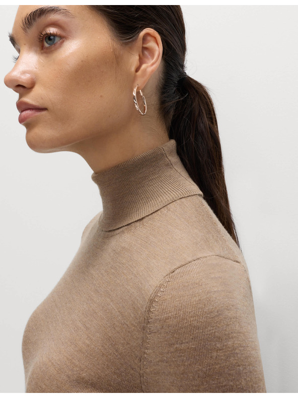 Marks & Spencer Pulover z visokim ovratnikom iz 100% volne Merino Marks & Spencer rjava