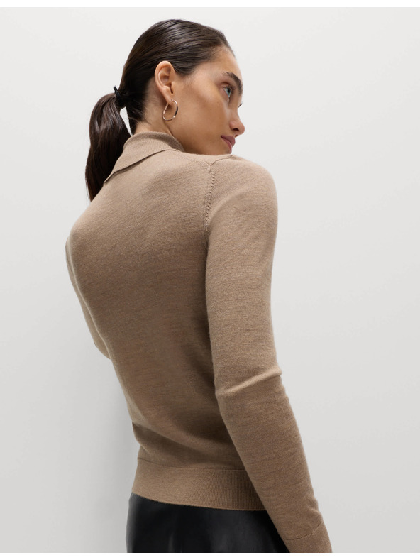 Marks & Spencer Pulover z visokim ovratnikom iz 100% volne Merino Marks & Spencer rjava