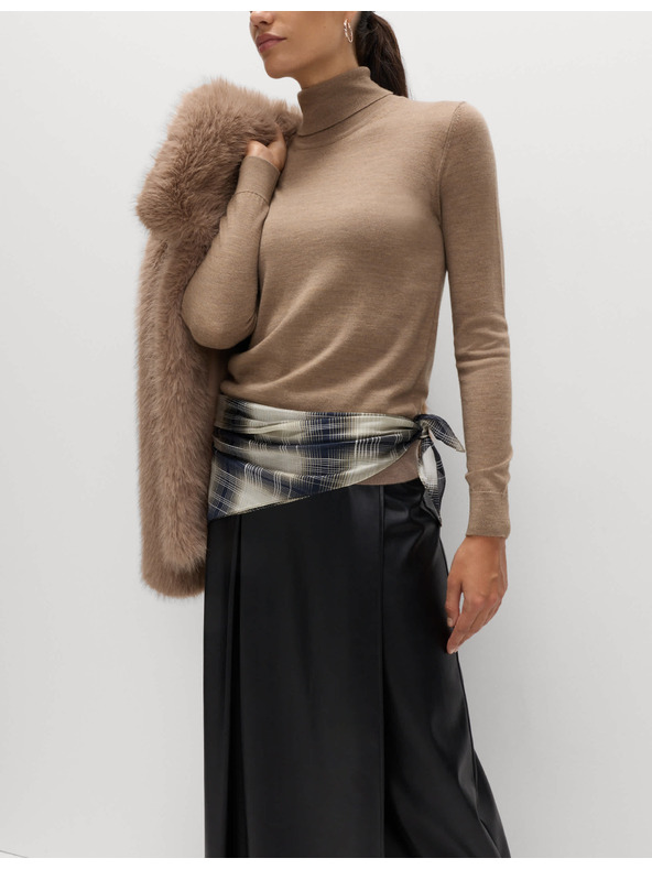 Marks & Spencer Pulover z visokim ovratnikom iz 100% volne Merino Marks & Spencer rjava