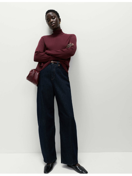 Marks & Spencer Rebrasti pulover z visokim ovratnikom Marks & Spencer rdeča