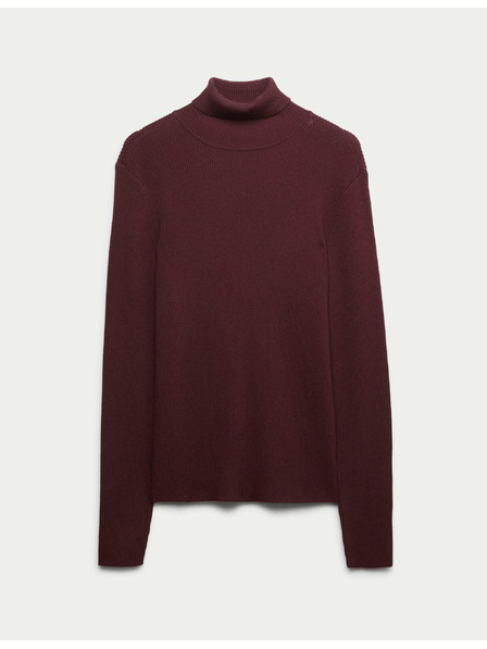 Marks & Spencer Rebrasti pulover z visokim ovratnikom Marks & Spencer rdeča