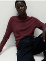 Marks & Spencer Rebrasti pulover z visokim ovratnikom Marks & Spencer rdeča