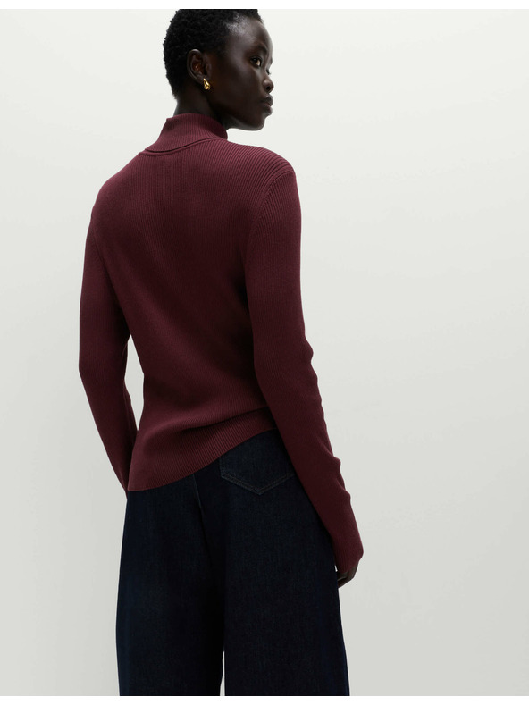 Marks & Spencer Rebrasti pulover z visokim ovratnikom Marks & Spencer rdeča