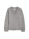 Marks & Spencer Rebrast pulover z V-izrezom iz mehke preje Marks & Spencer siva