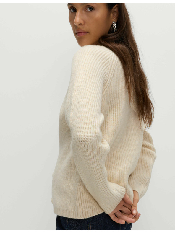 Marks & Spencer Teksturiran okrašen kardigan z gumbi spredaj Marks & Spencer smetanova