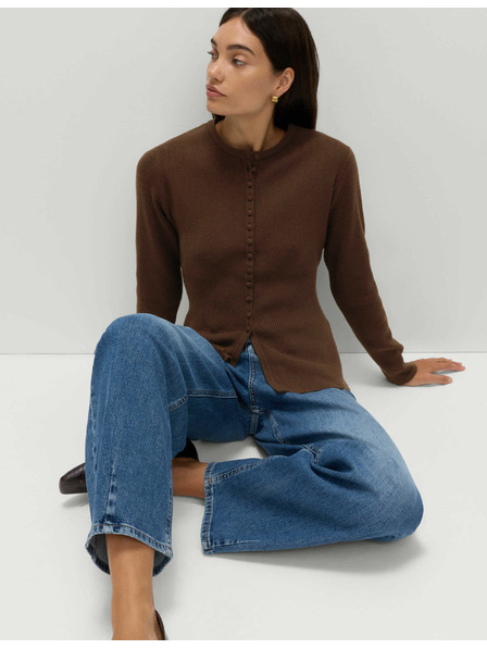 Marks & Spencer Oprijemljiv kardigan z volančkom, mehek na dotik Marks & Spencer rjava