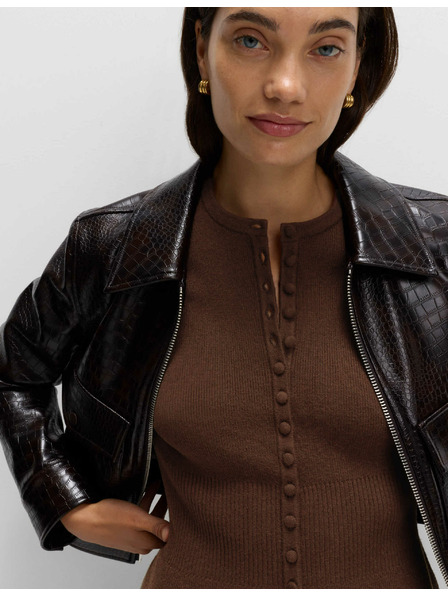 Marks & Spencer Oprijemljiv kardigan z volančkom, mehek na dotik Marks & Spencer rjava