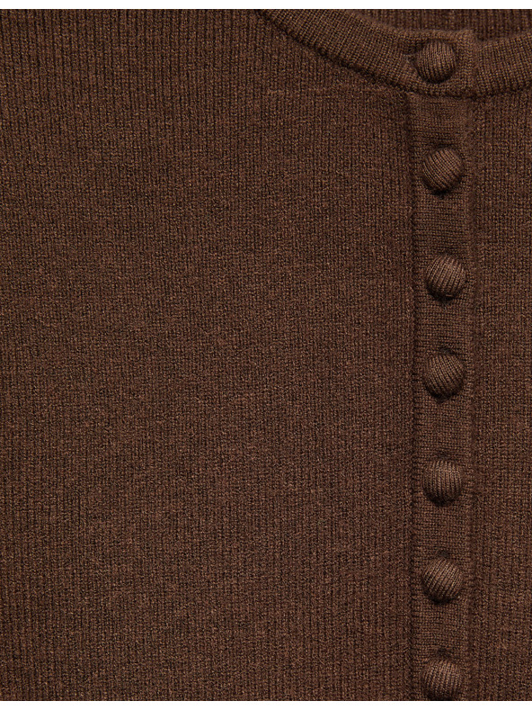 Marks & Spencer Oprijemljiv kardigan z volančkom, mehek na dotik Marks & Spencer rjava