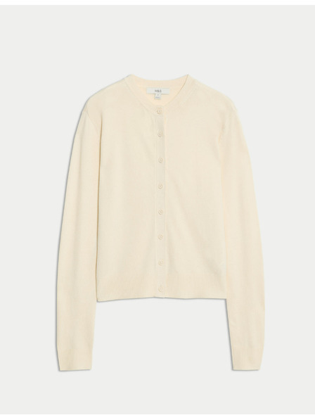 Marks & Spencer Kardigan z okroglim izrezom in gumbi spredaj Marks & Spencer smetanova