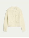 Marks & Spencer Pletena jakna z mehkimi vlakni in okrasnimi žepi Marks & Spencer smetanova