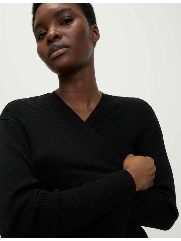 Marks & Spencer Dolg rebrast kardigan brez zapiranja Marks & Spencer črna