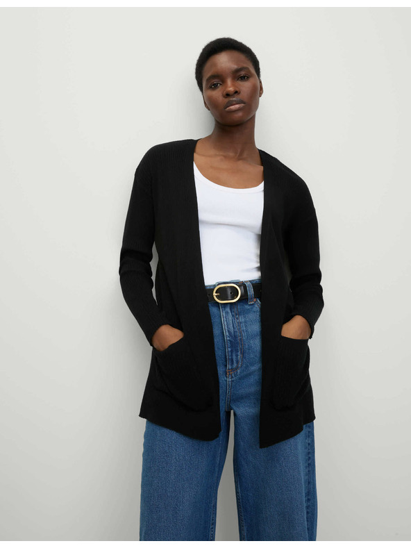Marks & Spencer Dolg rebrast kardigan brez zapiranja Marks & Spencer črna