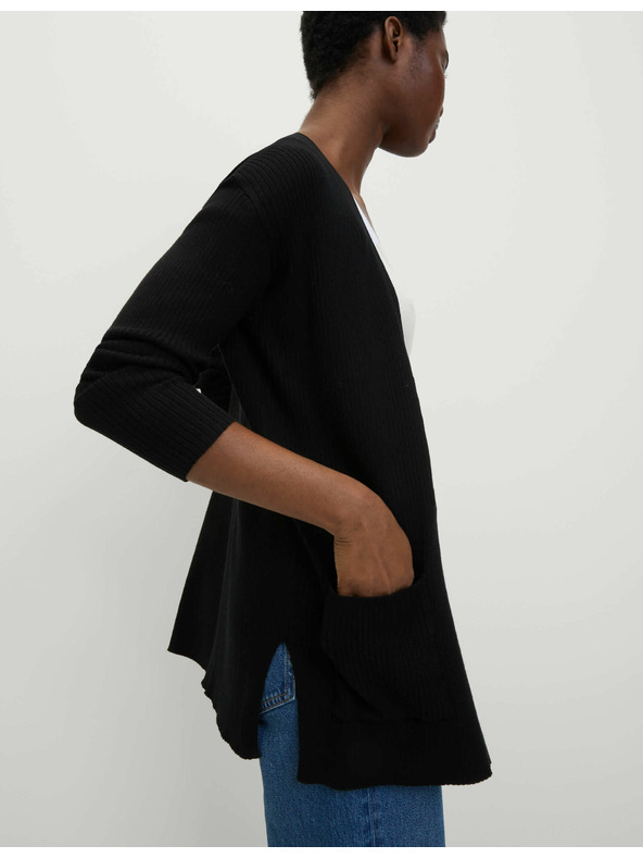 Marks & Spencer Dolg rebrast kardigan brez zapiranja Marks & Spencer črna