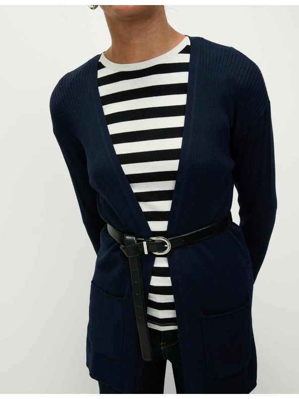 Marks & Spencer Dolg rebrast kardigan brez zapiranja Marks & Spencer mornarsko modra